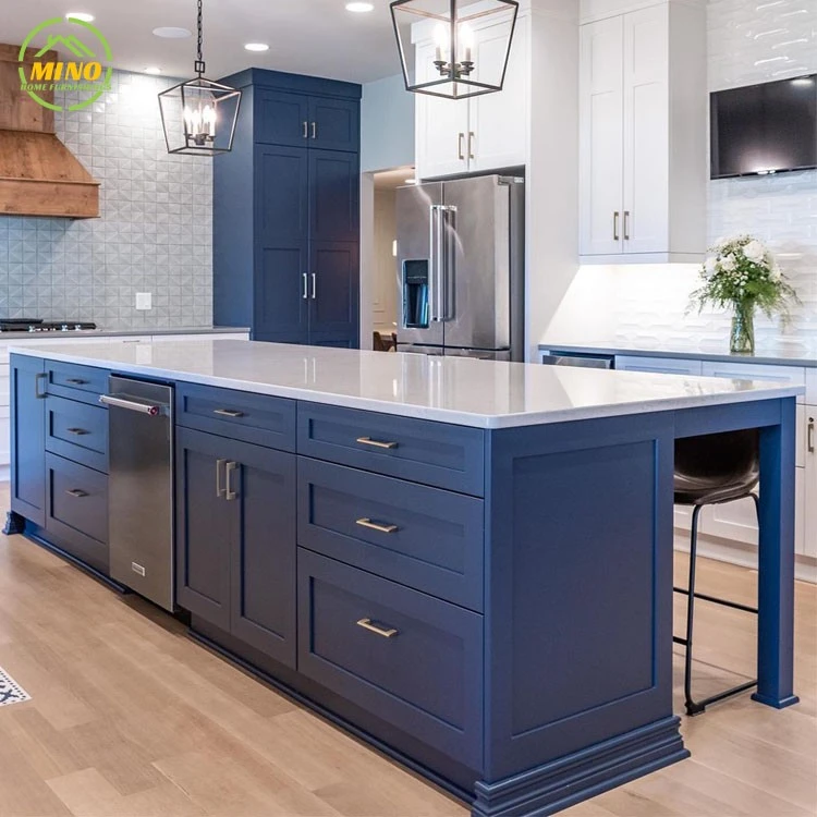 blue antique kitchen cabinets (3)