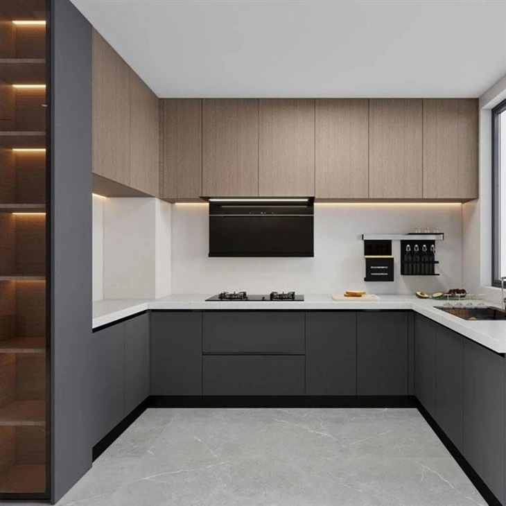 dark cabinets with light quartz countertops (2)